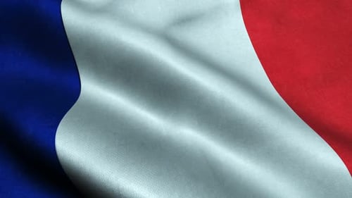Realistic French Flag Waving Loop Animation