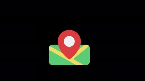 Animated Map Icon with Location Pin Drop
