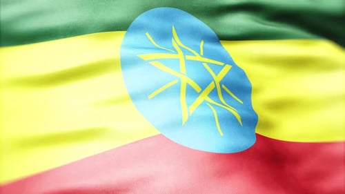 Realistic Waving Flag of Ethiopia Animation Loop