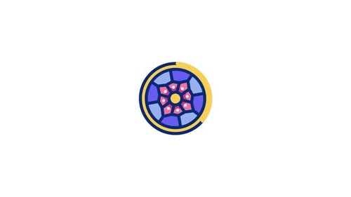 Geometric Stained Glass Style Loading Icon Animation