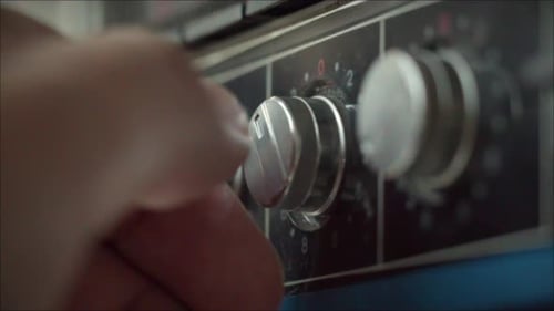 Retro Radio Tape Recorder Audio Cassette Playing Closeup Listening to Music Recording Studio Old