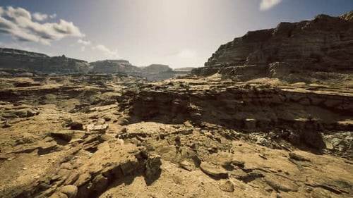 Sunlit Canyon Layers Desert Photographs Revealing Shadowed Cliffs