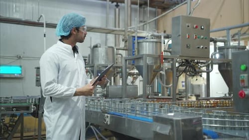 Le superviseur du contrôle de production inspecte et contrôle le fonctionnement de chaque étape