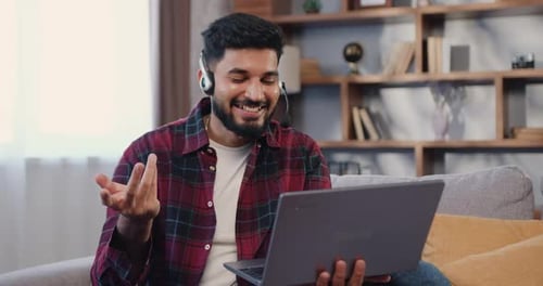 Young Adult on Video Call at Home