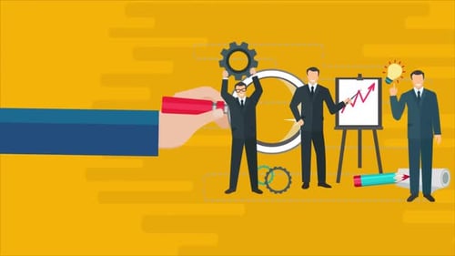 Corporate Business Strategy Flat Design Explainer Animation
