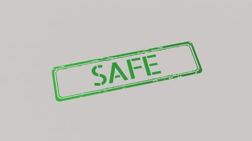 Animated Grunge Stamp with Green SAFE Text