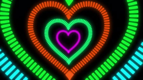 Seamlessly Looping Neon Hearts Music Visualizer