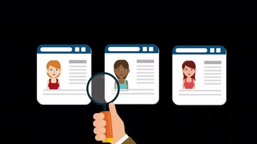 Animated Flat Design User Profile Search