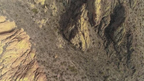 AERIAL - Overhead Drone Shot of Desert Mountains (Superstition Mountains)