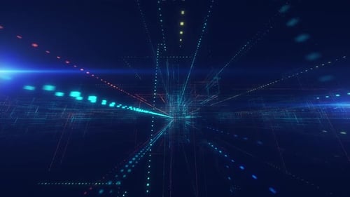 Grid Technology Background With Futuristic Digital Lines