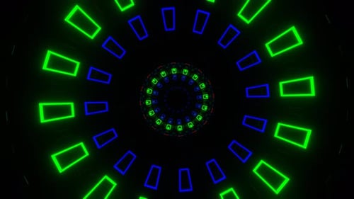 Multicolor Neon Light Spherical Tunnel Background Vj Loop In 4K