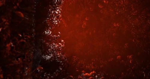 Colorful Red Abstract Background with Shades and Textures Depicting Depth