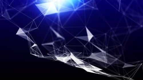 Digital Blue Background With Dots And Lines