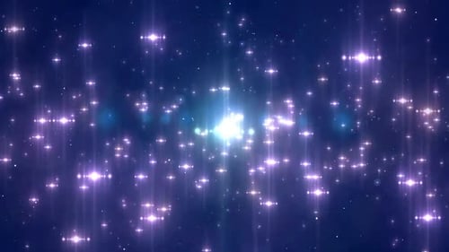 Sparkling Blue Purple Lights Abstract Celebration Background Loop