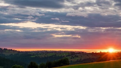 Serene Zakopane Landscape Time-lapse during Summer Sunset