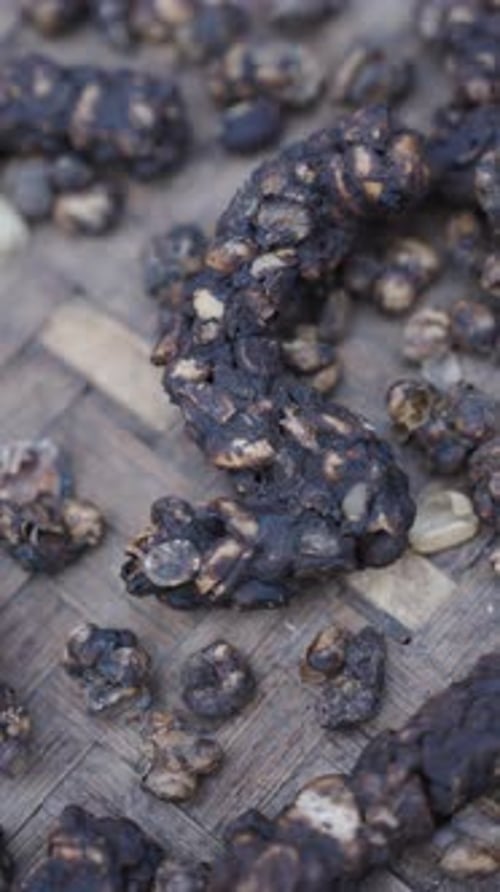 Luwak coffee beans, close up vertical view