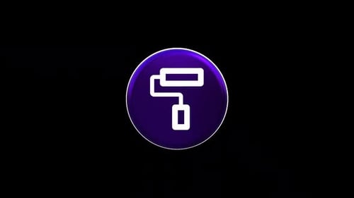 Modern 3D Spinning Paint Roller Icon Animation