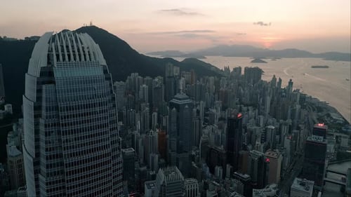 Hong Kong View on Metropolis Cityscape of China City or HK Town