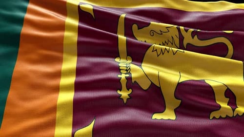 Realistic Sri Lanka Flag Waving Loop Background