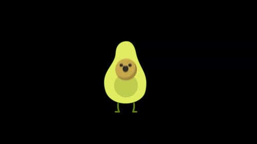 Viel Spaß beim Jumping Avocado Alpha Channel