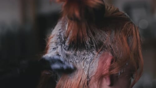 Applying Dye to Long Light Brown Hair