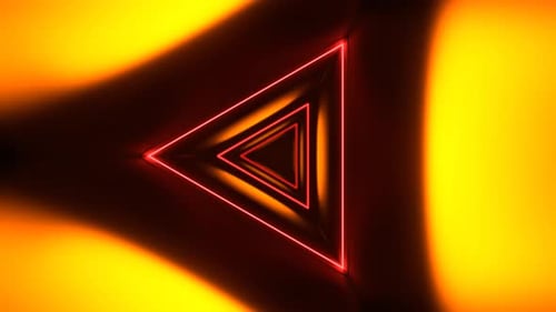 Orange And Red Mystical Flashing Triangle Corridor Background Vj Loop In 4K