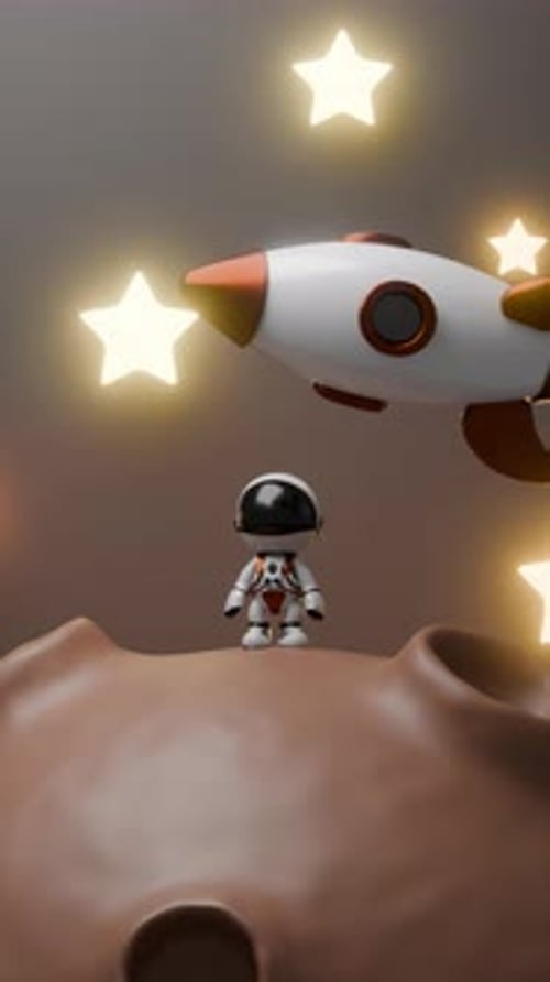 Cartoon Astronaut Loop Animation Satisfying Video