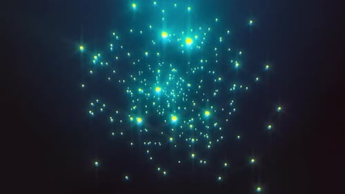 Abstract Glowing Particles Bursting Animation