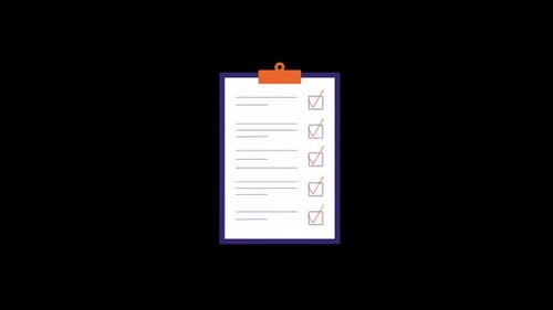 Animated Flat Design Checklist Appearing and Checking Items
