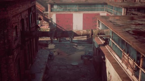 Abandoned Brick Factory Collapsing Over Time in Urban Decay