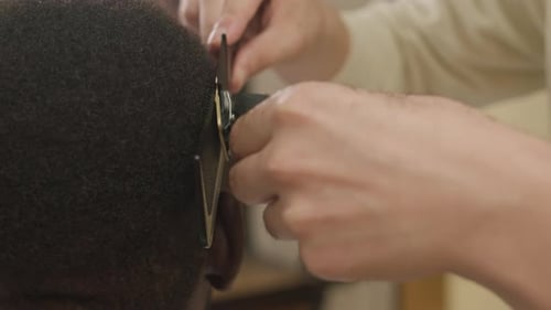 Haircut With Clipper and Comb, Close Up