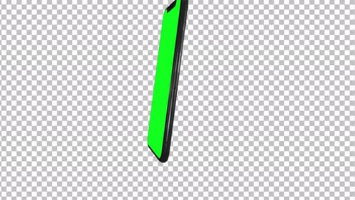 Greenscreen-Smartphone auf transparentem Hintergrund