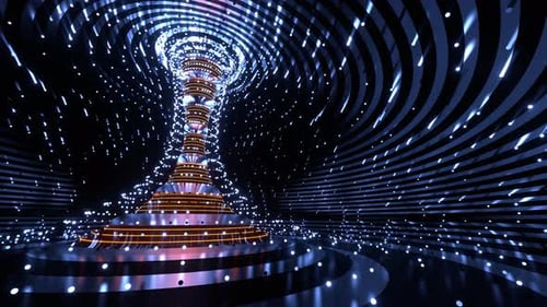 Hellblauer und orangefarbener Cyber-Strobe-Karussell-Hintergrund VJ Loop In 4K