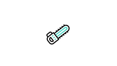 Animiertes Kettensägensymbol