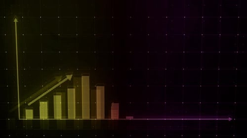 Brown Pink Gradient Business Growing Bar Animated