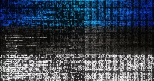 Animated Digital Code Revealing Estonian Flag
