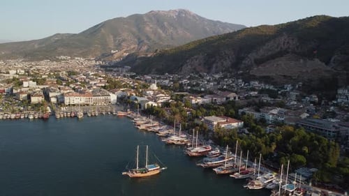 Awesome aerial view of Fethiye Bay in Turkey
