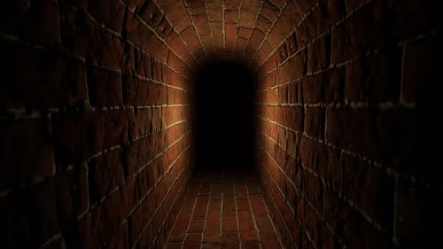 Underground corridor old castle