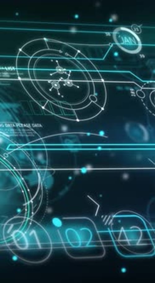 Futuristic HUD Interface Digital Data Network Background