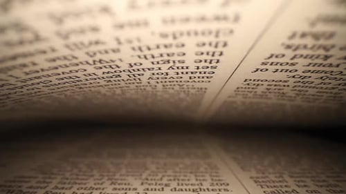 sich seitlich durch ein Buch von rechts nach links bewegen, Seiten oben und unten im Rahmen, während es nach unten zu t geht