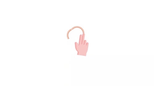 Flat Design Two Finger Tap Hand Gesture Animation