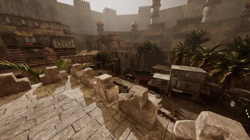 Exploring the Ancient City with Palms and Historic Architecture