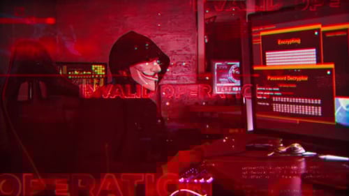 Digital Glitch Cyber Operation Warning Title Reveal