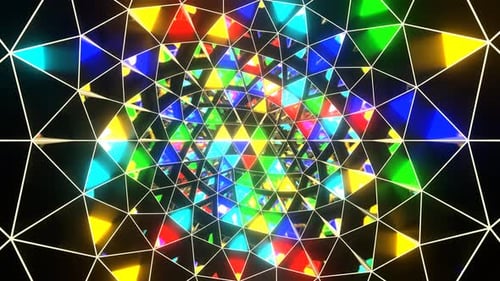 Multicolor Abstract Strobe Triangles Move Background Vj Loop In 4K