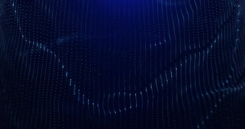 Abstract blue wave animation, digital particle wave, cyber technology background, seamless loop