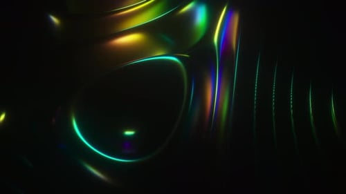 Flowing Of Glowing Dark Iridescent Shapes Background