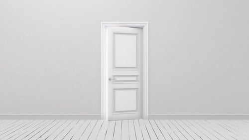 White door in a bright room