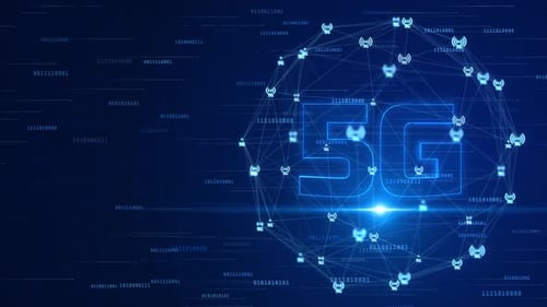 Animated Glowing 5G Network Technology Background