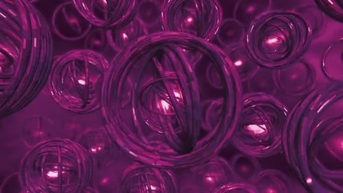 Animationshintergrund mit kreisenden rosa Ringen