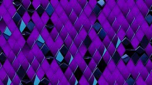 Abstract Purple Blue Geometric Diamond Looping Background